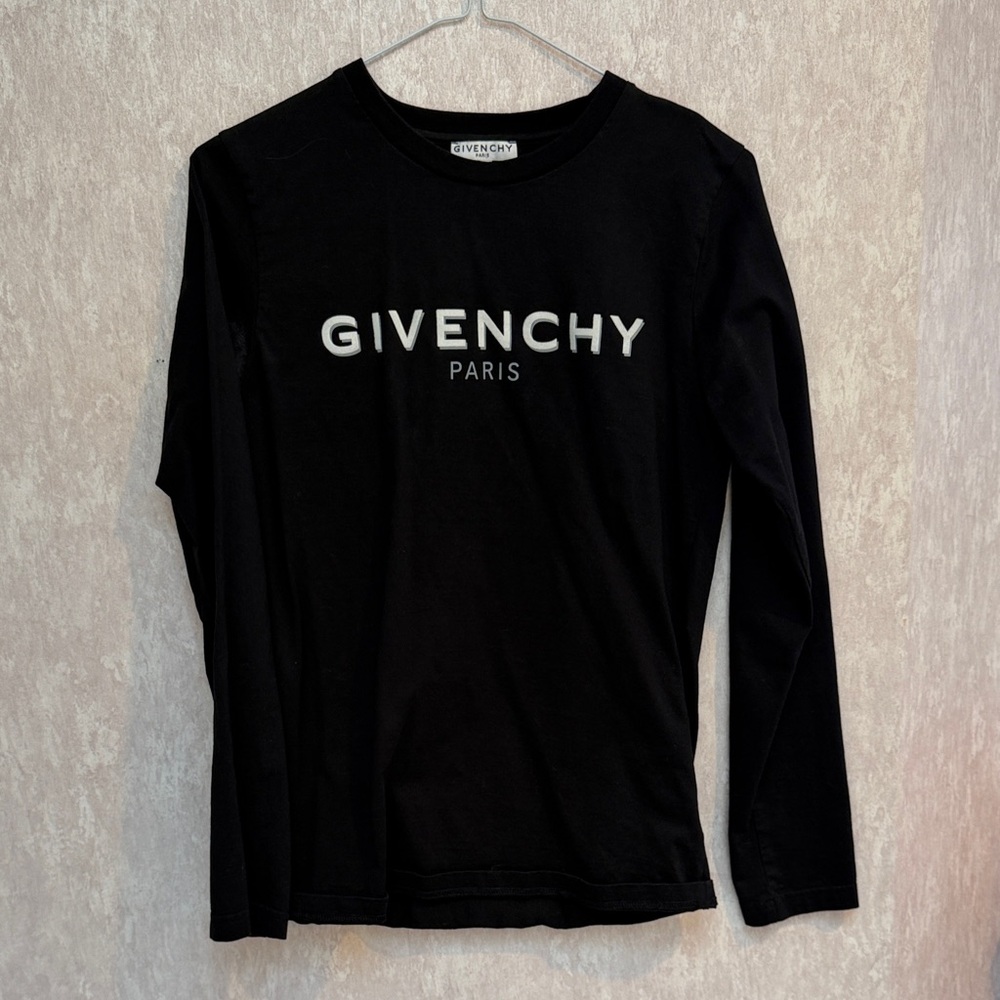 Givenchy Black Long Sleeve Top with Logo